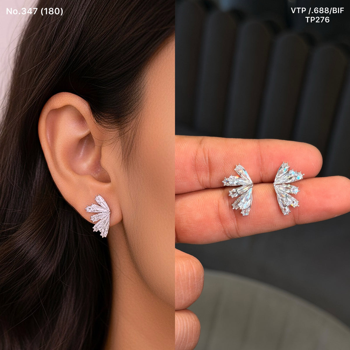 Mini monarch silver stud