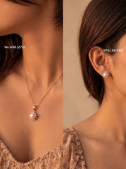 Pearl whisper silver pendant set for women