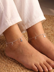 Starlight tassel silver Payal for women