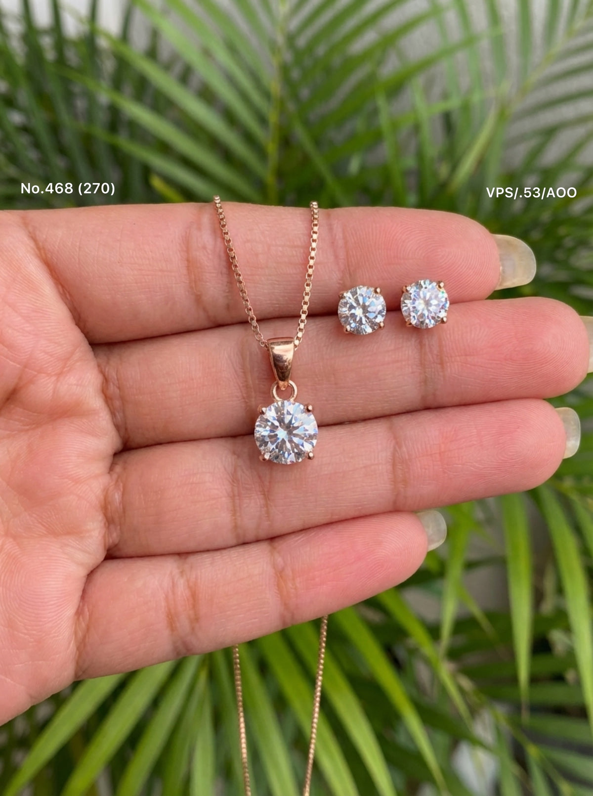 Crystal flare silver pendant set for women