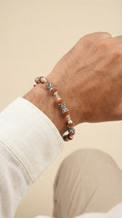 Silver Shiv Damroo Rudraksha Bracelet