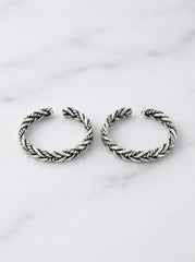 Charming curve silver toerings for women