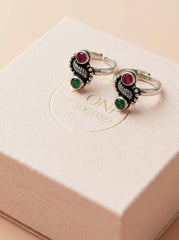 Noorika oxidised silver  toerings for women