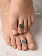 Meadow gem silver toerings for women