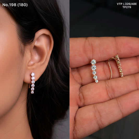 Glimmer line silver stud