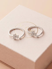 Bloom aura silver toering for women