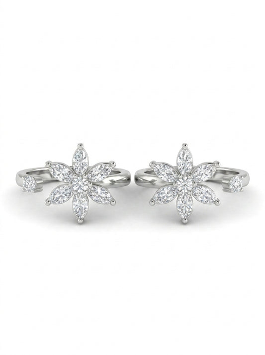 Florashine silver toerings for women