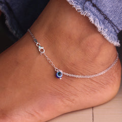 Dual Layered Infinity Charm Payal with Evil Eye