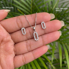 Royal gleam silver pendant set for women