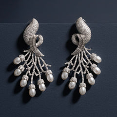 Leaf luxe silver earrings