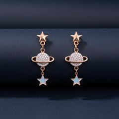 Galaxy dangle silver earrings