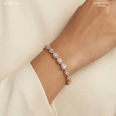 Crystal Cluster Silver Kada for women