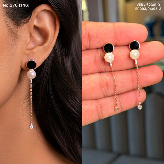 Onyx aura silver earrings