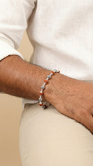 Silver Patterned Rudraksha Bracelet