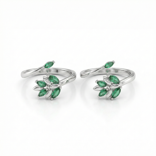 Evergreen vine silver toerings for women