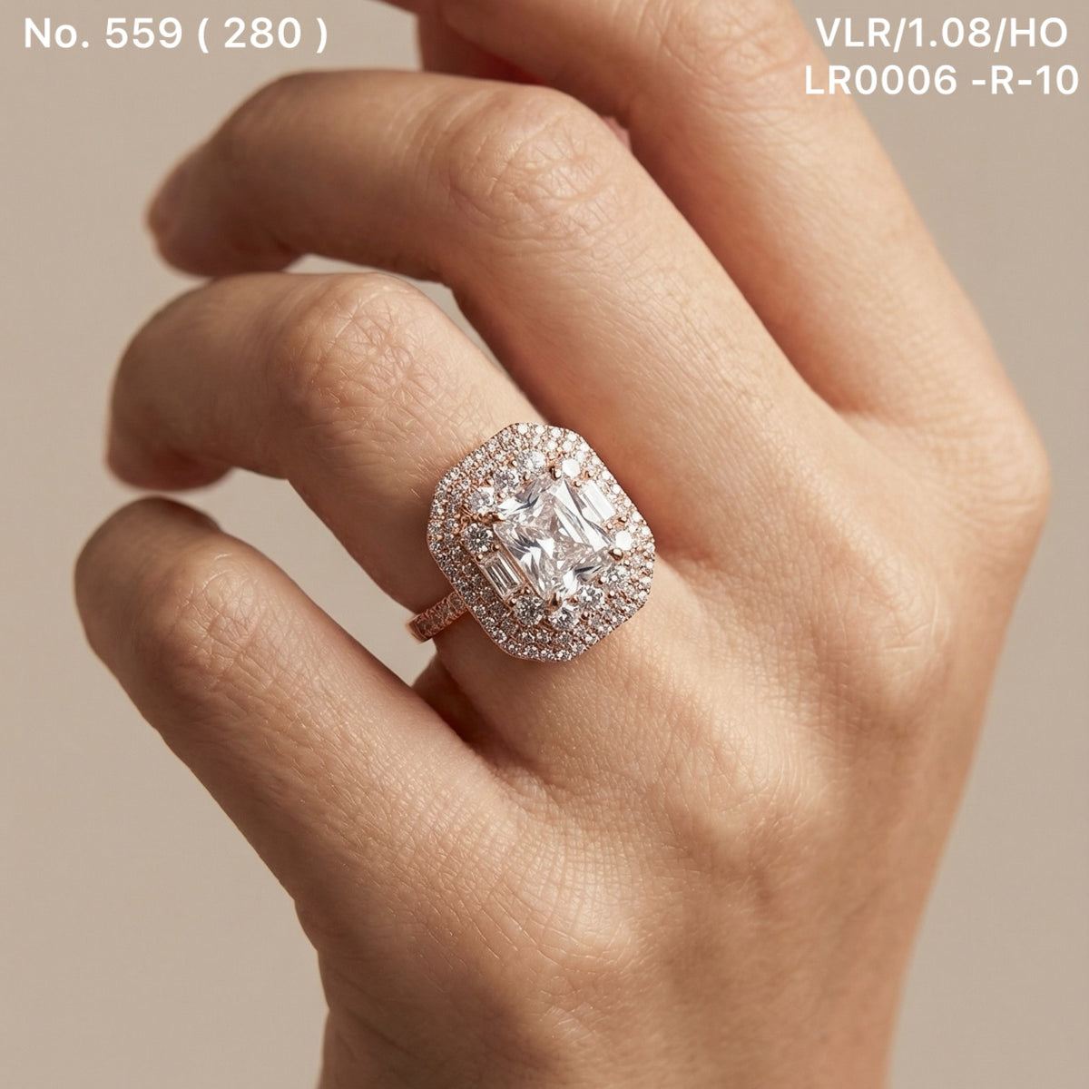 Crystal aura silver ring for women