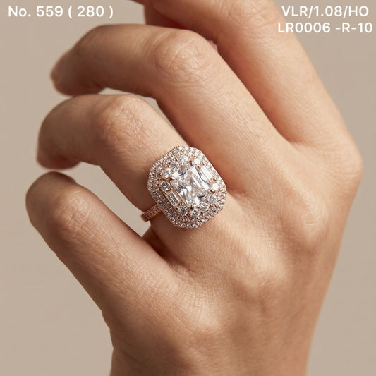 Crystal aura silver ring for women
