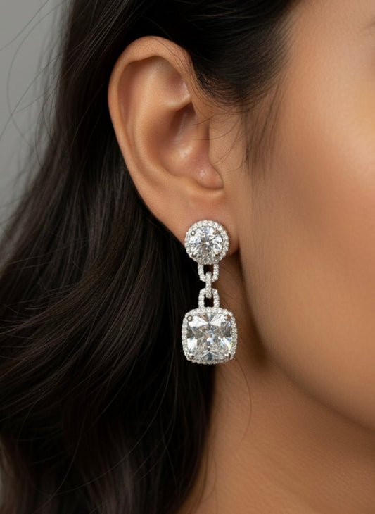 Aaradhya silver earrings