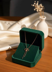 Sleek ribbon charm silver chain pendant