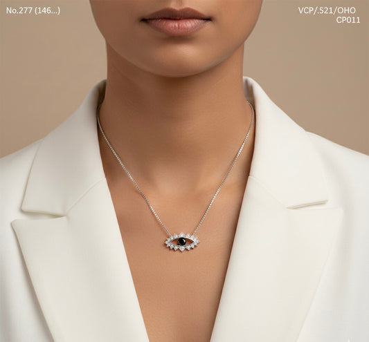 Luminous eye charm silver chain pendant