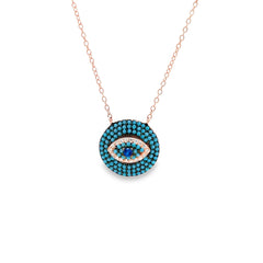 Zaria evil eye silver chain pendant
