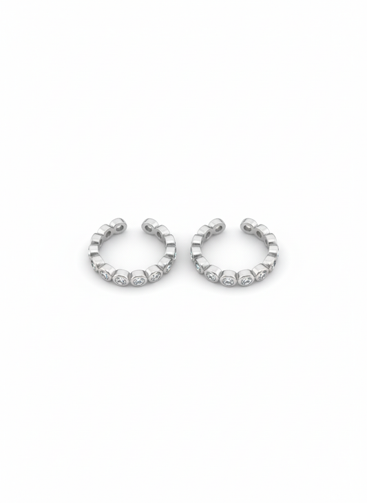 Crystal touch silver toerings for women