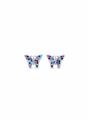 Auspicious butterfly silver stud