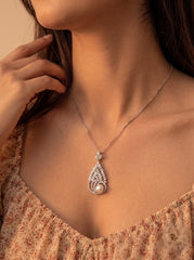 Florina pearl silver pendant set for women