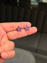 Lilac shine silver stud