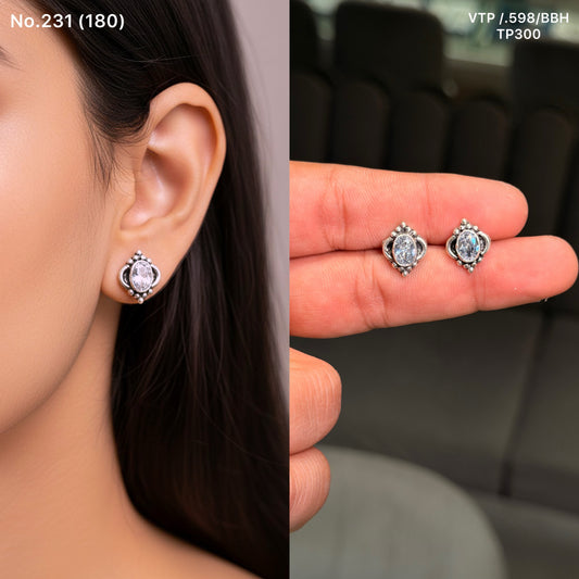 Celestial violet silver stud