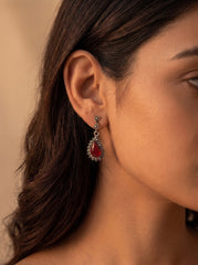 Ruby shine silver pendant set for women