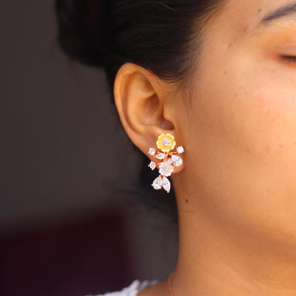 Gilded Flora MOP & Zircon Pendant Set