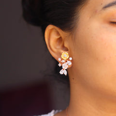 Gilded Flora MOP & Zircon Pendant Set