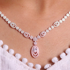 Silver Serenity Rose Gold Necklace for Women