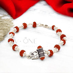 Silver Rudraksha Bracelet by V One Jewellery