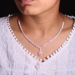 Silver Serenity Rose Gold Necklace for Women