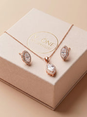 Meher sparkle silver pendant set for women