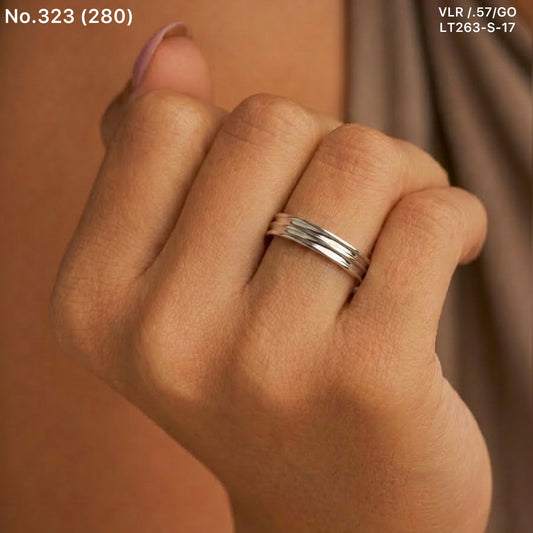 Simple spark silver ring for women