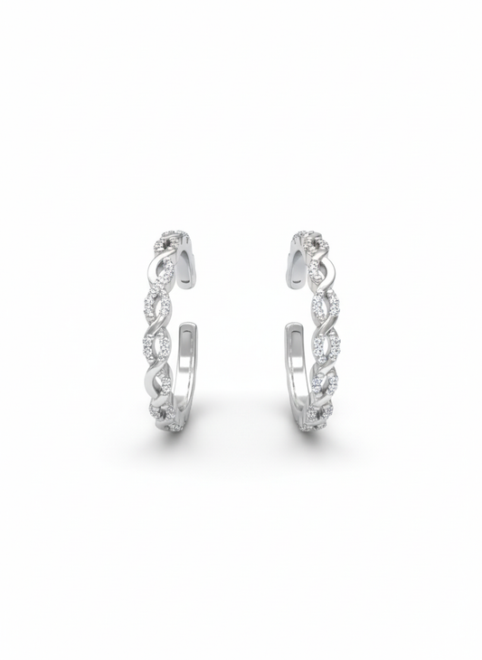 Bold tiara silver toerings for women