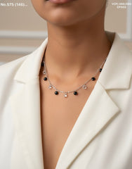 Celestial contrast silver chain pendant