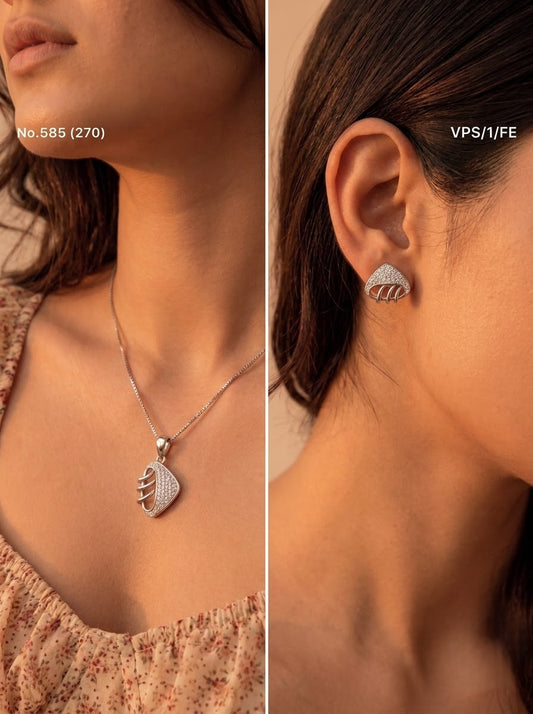 Lunorique silver pendant set for women