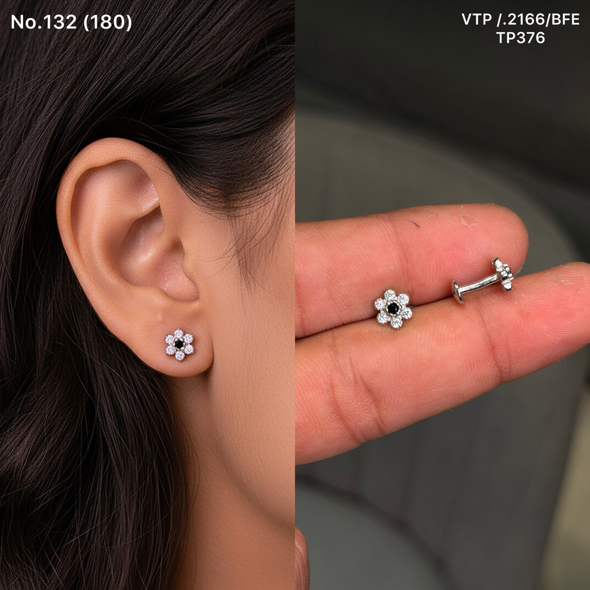 Mini bloom silver stud