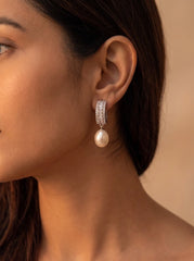 Velvet pearl silver pendant set for women