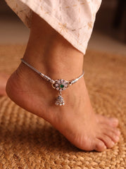 Floral breeze silver Payal for women