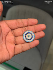 Rainbow orbit silver chain pendant