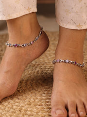 Lavender grace silver Payal for women