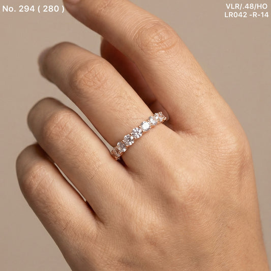 Crystal shine silver ring for women