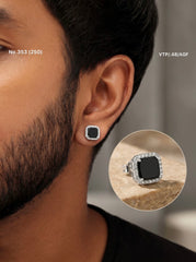 Black valor men’s silver studs