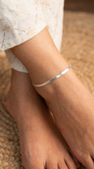 Snake silver payal for women