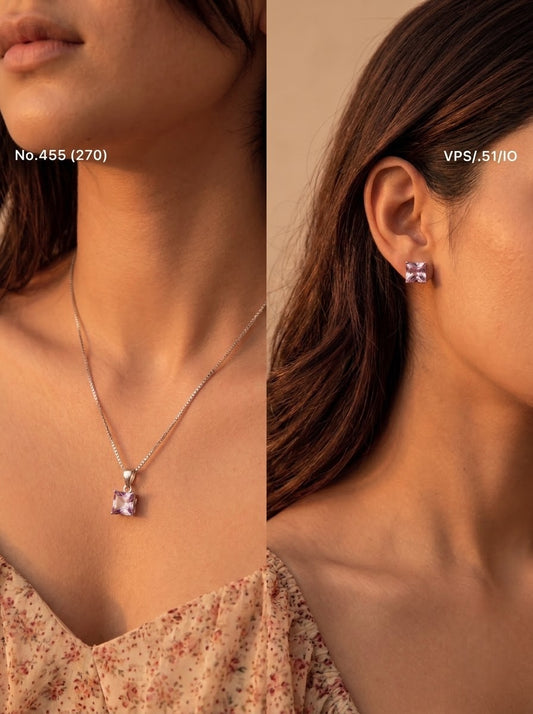 Moonbeam silver pendant set for women
